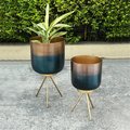 Spi 20 x 10 x 10 in. Burnt Finish Planter Holders with Stands 21083